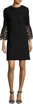 Thumbnail for your product : Lela Rose Bell-Sleeve Lace-Bodice Tunic Dress, Black