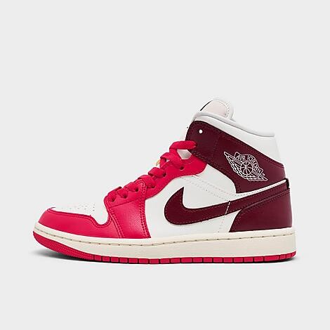 Jordan Women's Air Retro 1 Mid Casual Shoes in Sail/Mystic Hibiscus/Coconut Milk | Size: 12.0