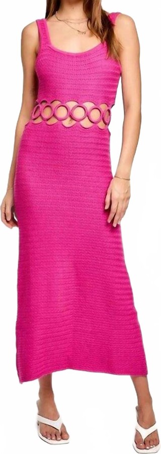 LE LIS Chrissy Crochet Dress In Pink