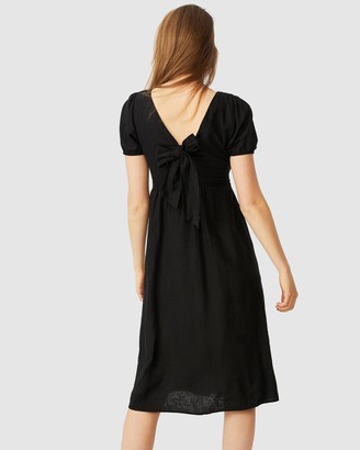 Cotton On Women's Black Midi Dresses - Woven Hanna Bell Sleeve Midi Dress - Size S at The Iconic