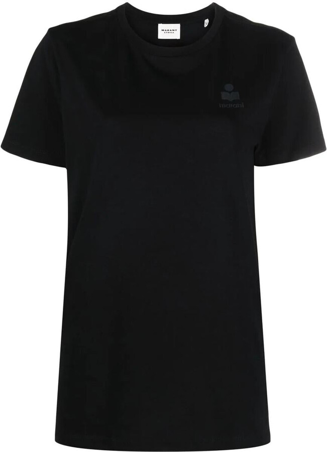 Etoile Isabel Marant Aby Cotton T-Shirt With Embroidered Logo