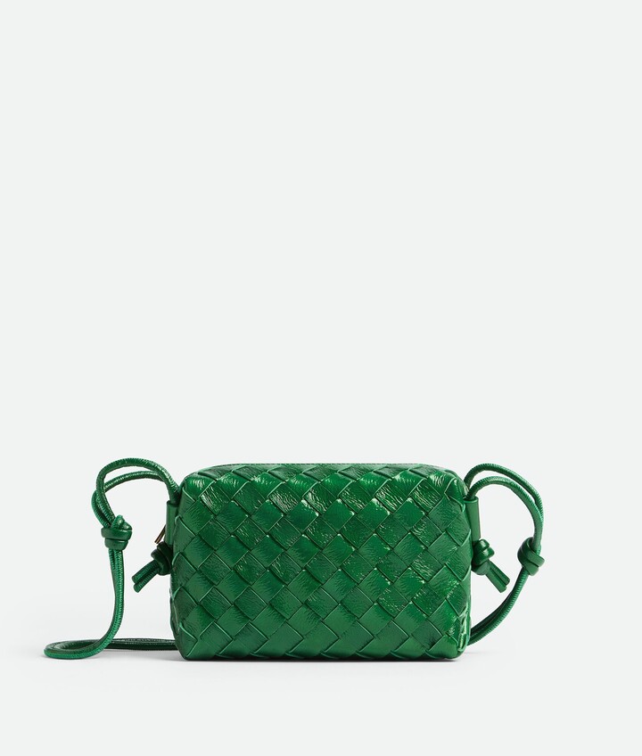 Mini loop laminated leather shoulder bag - Bottega Veneta - Women