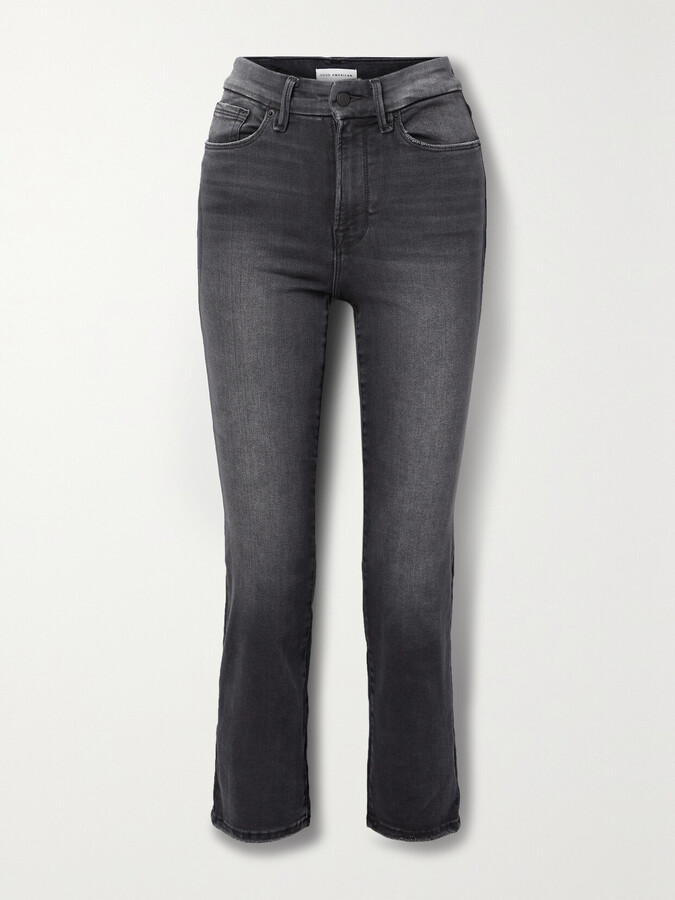 Good American Always Fits Good Legs High-rise Straight-leg Jeans - Black
