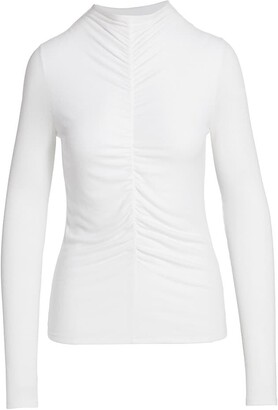 ruched neck turtleneck