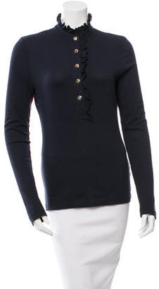 Tory Burch Ruffle-Accented Button-Front Top