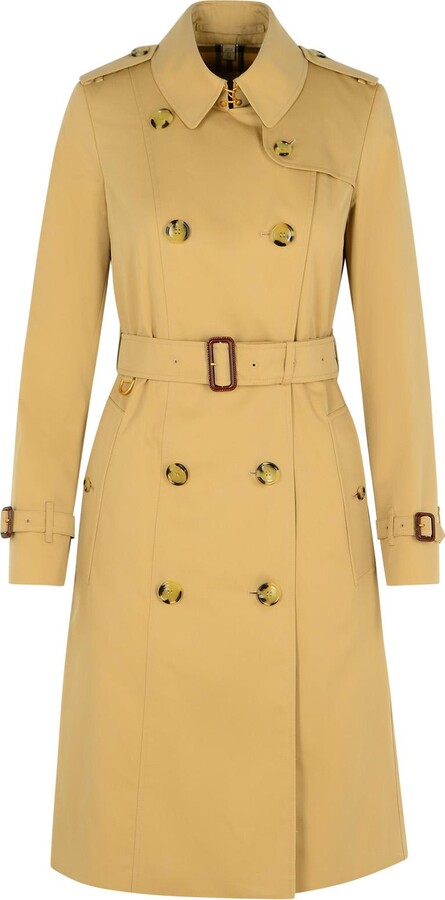 Burberry Long Beige Cotton 'chelsea' Trench Coat