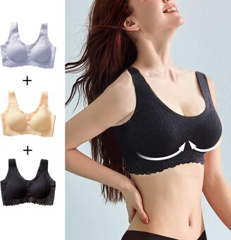 TOUZUTY Women's Bra Without Underwire Padded Zero Feel Comfortable Protects  Breasts Against Lowering Deformation Push Up Bra Sports Bra Yoga for  Fitness Training Pack of 3 - - L - ShopStyle