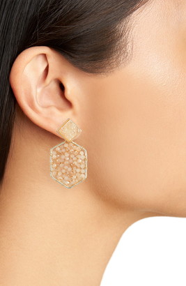 Panacea Drusy Top Geometric Beaded Earrings