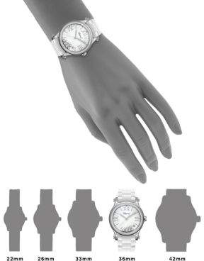 Chopard Happy Sport Diamond, Stainless Steel & Rubber Strap Watch