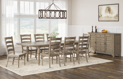 Emerald Home Furnishings Clintwood 8 Person Extendable Solid Wood Dining Set