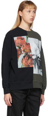 Alexander McQueen Black and Khaki Hybrid Floral Sweatshirt