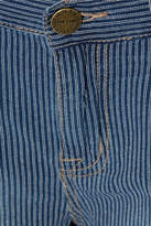 Thumbnail for your product : Current/Elliott The Rolled Boyfriend Striped Cotton Shorts - Blue