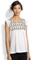 Thumbnail for your product : Suno Embroidered Cotton Gauze Top