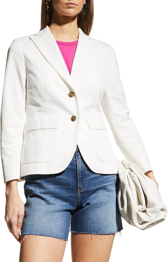 white knit blazer