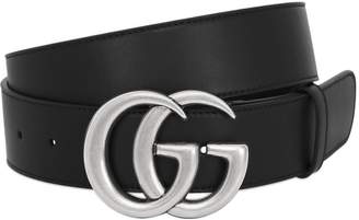 Gucci 40mm Gg Buckle Smooth Leather Belt