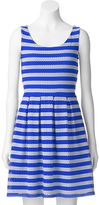 Thumbnail for your product : Elle TM striped eyelet fit & flare dress