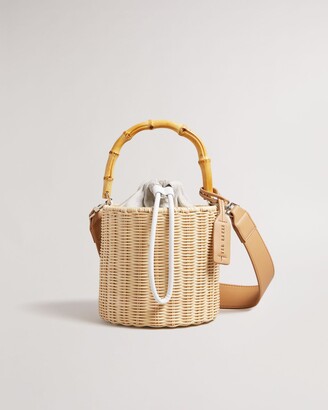 Ted Baker Basket Weave Bucket Bag in Natural - ShopStyle
