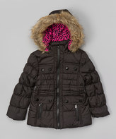 Thumbnail for your product : Dollhouse Black Zip-Up Puffer Coat - Girls