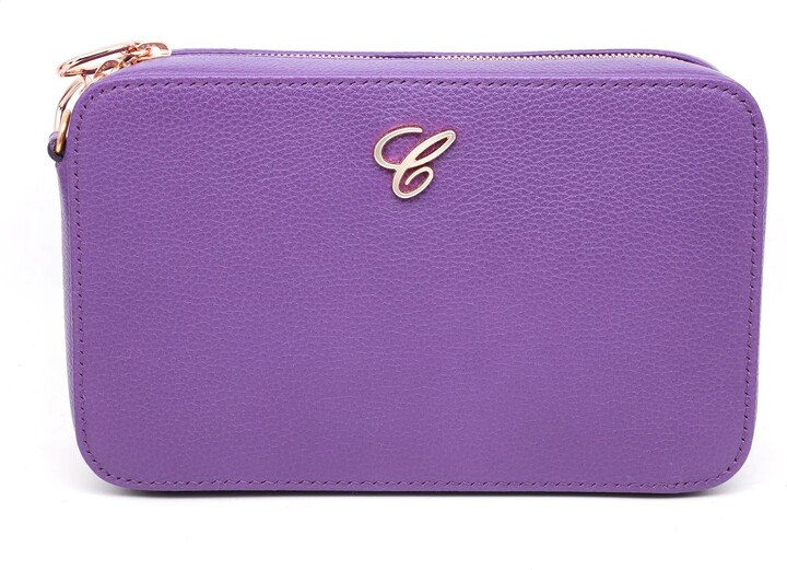 Chopard Happy Hearts Purple Grained Leather Mini Chain Handbag 95000-1180