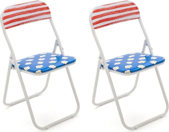 Seletti Pop Corn Blow Set Of 2 Folding Chairs