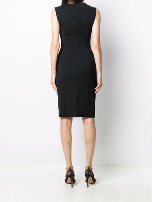 Versace Gathered Strap Fitted Dress