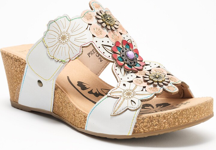 Spring Step L'Artiste by Leather Wedge Sandals Prettypetals