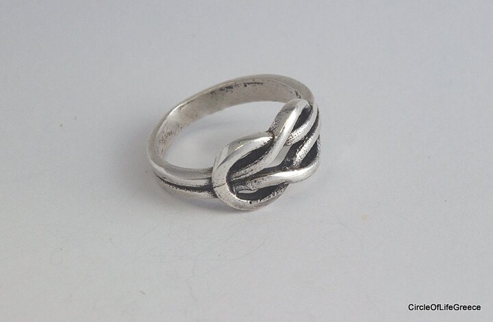 Etsy Hercules Knot Silver Ring, Sailors Ring