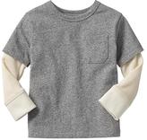 Thumbnail for your product : Gap 2-In-1 Marled Pocket Tee