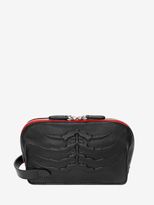 Thumbnail for your product : Alexander McQueen Black Soft Leather Rib Cage Wash Bag