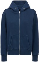 Thumbnail for your product : LES TIEN Cropped Zip-up Cotton Hoodie