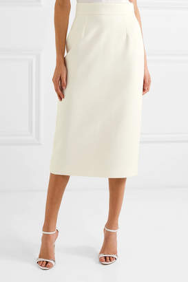Roksanda Tulle-trimmed Crepe Pencil Skirt - Ivory