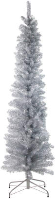 Northlight Silver Tinsel Artificial Pencil Christmas Tree