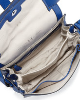 Thumbnail for your product : Halston Medium Flap Leather Shoulder Bag, Cobalt