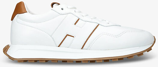 Hogan Mens White Allacciato H Brand-Embroidered Leather Low-Top Trainers Eur 43.5 / 9.5 Uk Men