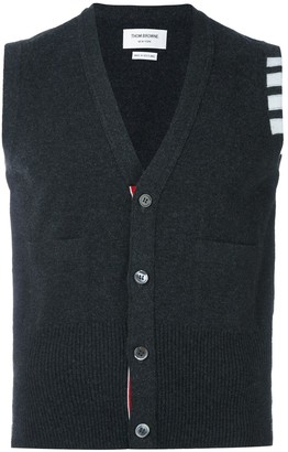 Thom Browne 4-Bar Cashmere Cardigan Vest