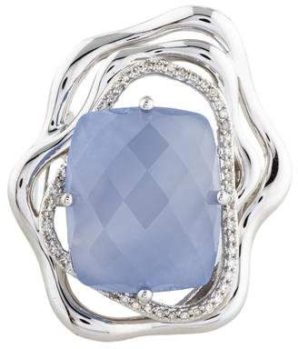 Catherine Malandrino Chalcedony & Diamond Floral Cocktail Ring