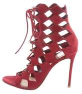 Thumbnail for your product : Gianvito Rossi Suede Cutout Ankle Boots