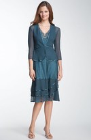 Thumbnail for your product : Komarov Beaded Charmeuse & Chiffon Dress with Jacket