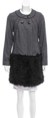 Walter Faux Fur Paneled Double-Breasted Coat
