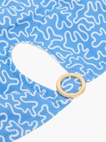 Thumbnail for your product : Fisch Carambole Cutout Abstract-print Bikini Top - Blue Print
