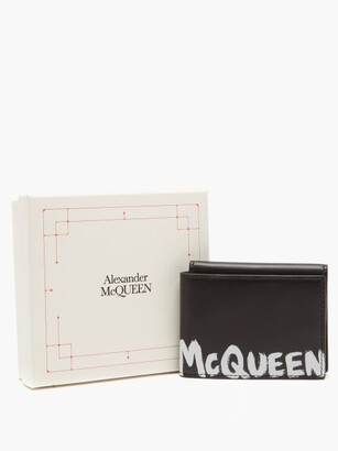 Alexander McQueen Graffiti-print Leather Wallet - Black