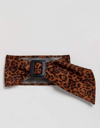ASOS DESIGN 80s Leopard Sash Waist Belt