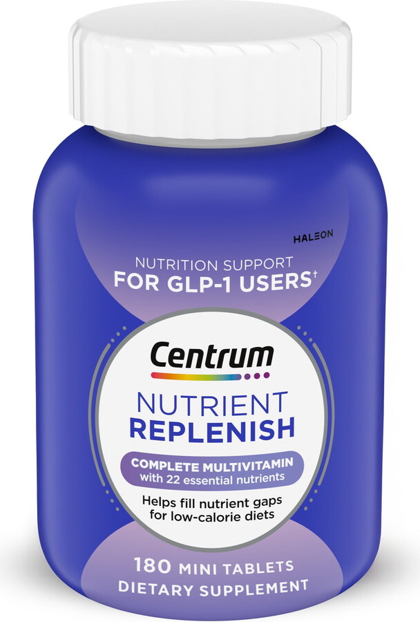 Centrum Nutrient Replenish Glp-1 Nutrition Support Multivitamin for Whole Body Health and Appearance - 180 Tablets, 6 Month Supply
