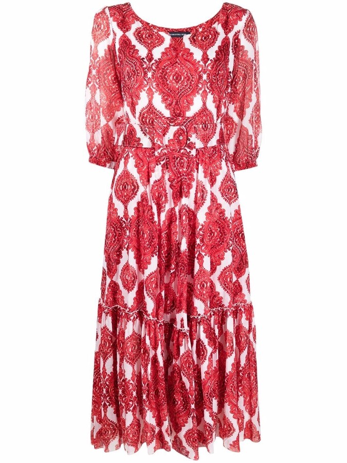 Samantha Sung Ana printed midi dress - ShopStyle