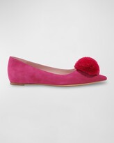 Thumbnail for your product : Kate Spade Amour Suede Pom Ballerina Flats