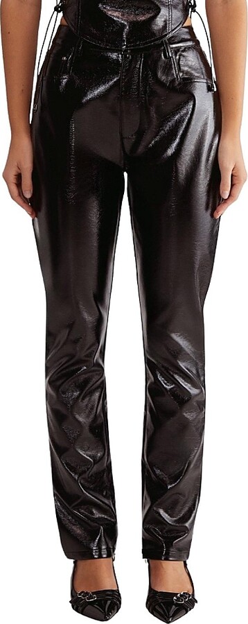 Nasty Gal Distressed High Waisted Vinyl Pants