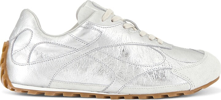 Bottega Veneta Orbit Sneaker in Metallic Silver