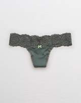 Thumbnail for your product : aerie Shine Thong + Sunburst Lace