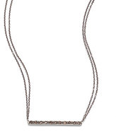 Thumbnail for your product : Chan Luu Champagne Diamond & Sterling Silver Bar Necklace