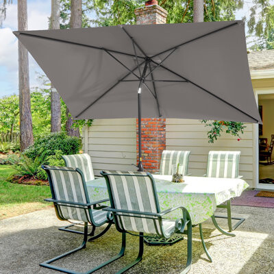 Arlmont & Co. Dorace 120'' x 78'' Rectangular Market Umbrella